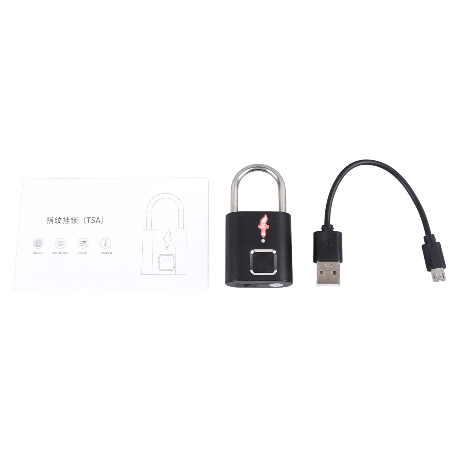 Candado inteligente de huellas dactilares 508DPI Reconocimiento de 360 ​​grados Sensor semiconductor Cerradura de seguridad Equipo antirrobo de aleación de aluminio para equipaje