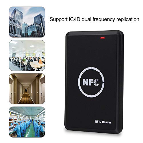 LIBO RFID NFC Duplicator ID/IC Card Reader Writer Encrypted Decoder USB Copier with 125KHz/13.56MHz Dual Frequency Writable Key fobs