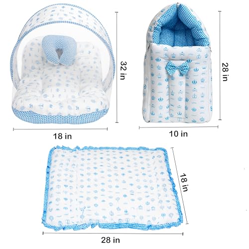 Image of Infantbond by fareto All Season use Baby Essentials Combo | Baby Products | Baby Gift Set | Baby Combo Set for New Born (0-6months)(Pack of 41)(Blue taj)