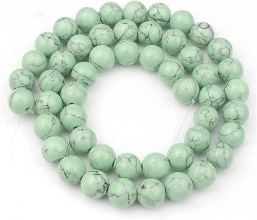 Miniatura 7 de Youllyuu Piedra de howlita colorida natural de 468100.472 in para hacer joyas, pulseras, collares, joyas de 15 pulgadas, howlita amarilla de 0.472