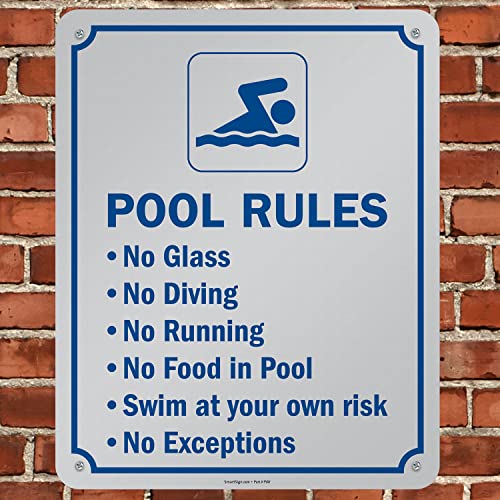 Cartel metálico reglas de piscina 30x24 pulgadas miniatura 5