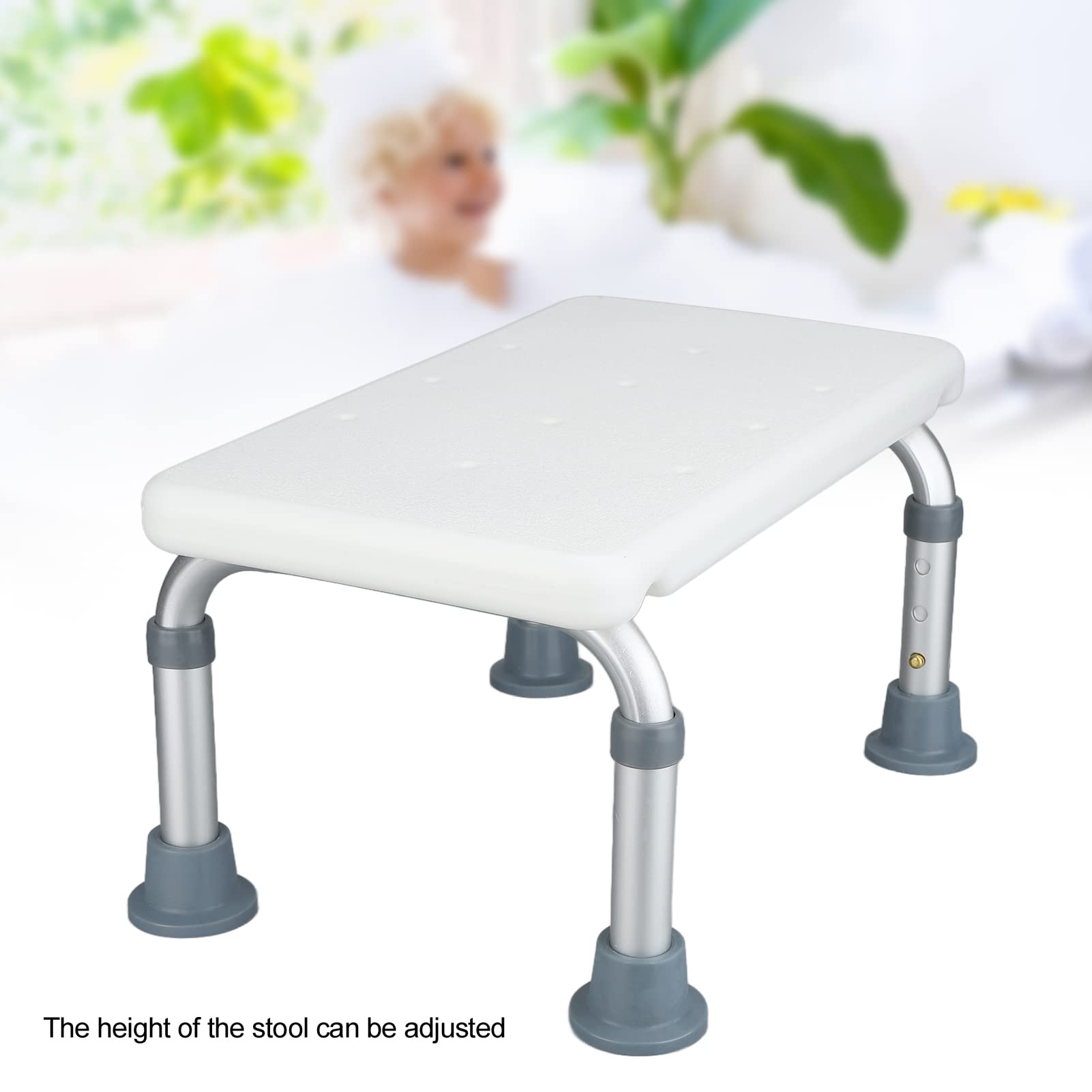Cryfokt Asiento de Ducha Taburete de Baño Antideslizante con Ajustable para Bebés Mayores, Banco de Ducha con Ventosa Antideslizante para Varios Tipos de Cuerpo