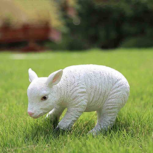 LKJH Estatua de Cordero al Aire Libre, Escultura de ovejas bebé de la Granja del jardín, Figura Decorativa de Animales Decoración de la Granja A 22x8x15 cm (9x3x6 Pulgadas)