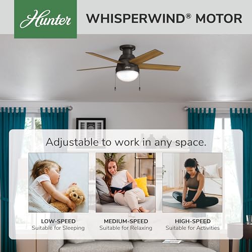 Image of Hunter Anslee, Indoor, Ceiling Fan, with LED Light, 46 inch, Premier Bronze