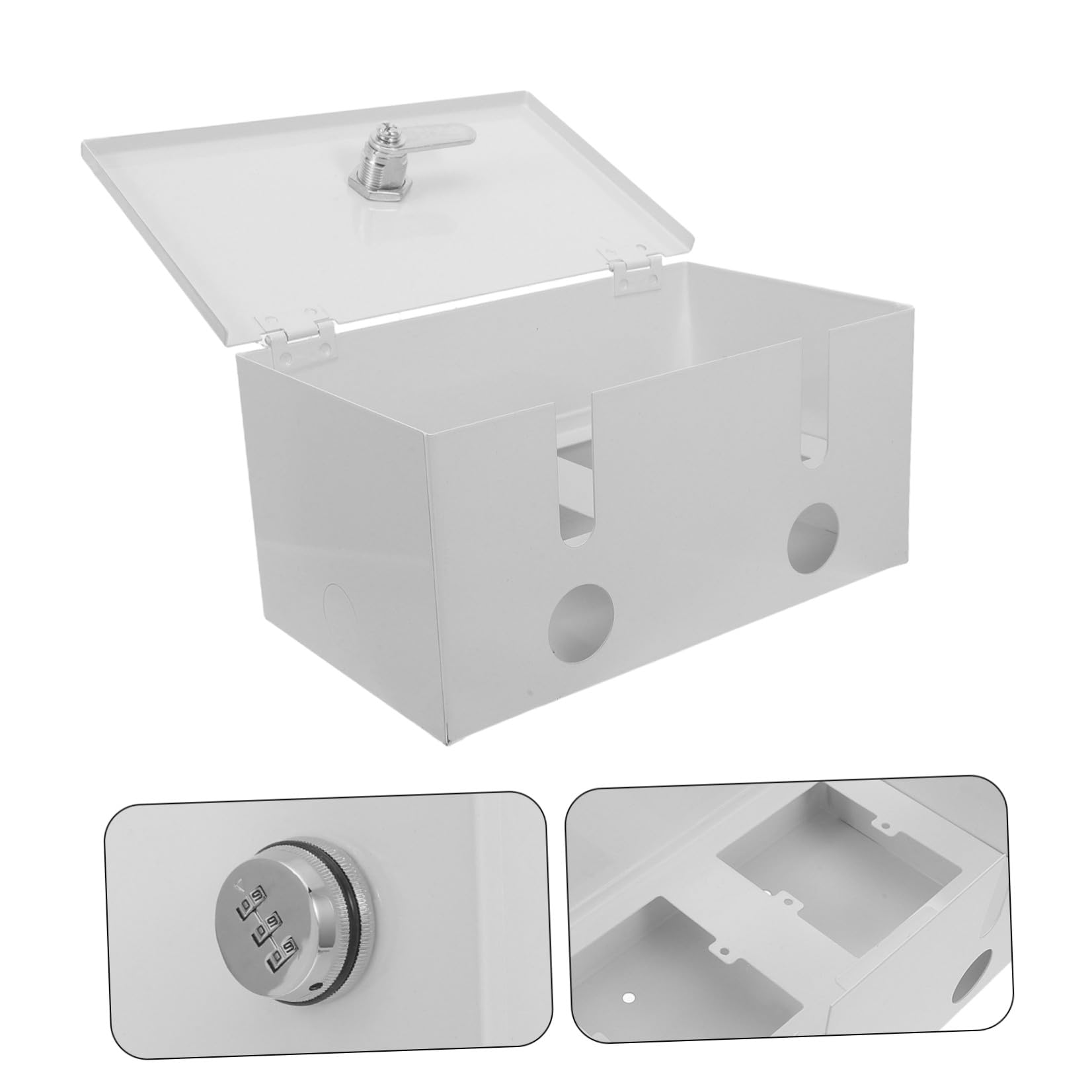 INOOMP Caja Protectora para Enchufes Exteriores de Acero Inoxidable Cerradura, Resistente y Segura para Espacios Públicos y Uso en Exteriores
