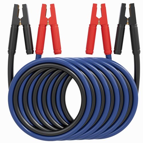JYEARN Heavy Duty Jumper Cables 0 Gauge 30 Feet 1000AMP Automotive Booster Cables for 12V & 24V Cars Jump Starter for Dead or Weak Batteries Suitable for 8L Gas & 6L Diesel Includes Carry Bag