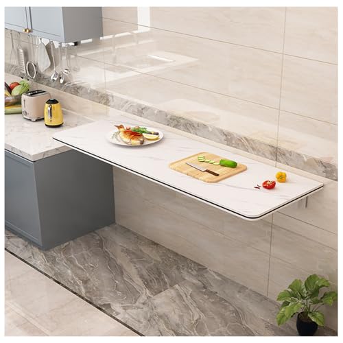 Mesa plegable de pared, escritorio de comedor que ahorra espacio, color blanco, 80 x 30 cm, mesa plegable versátil para comedor o trabajo, diseño compacto y elegante para espacios pequeños