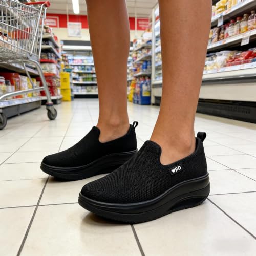 Image of Walking Shoes for Women Slip On Nurse Slip Resistant Work Sock Sneakers Food Service Platform Comfortable Weight Light