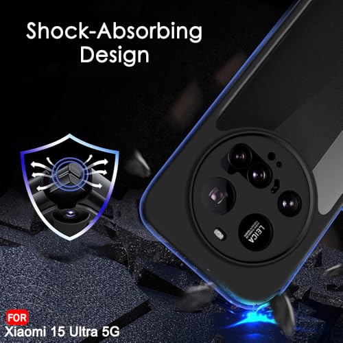 Image of TheGiftKart Hybrid Shockproof Back Cover Case for Xiaomi 15 Ultra 5G | Hard Back Cover Case for Xiaomi 15 Ultra 5G (PC & TPU, Translucent Smoke Matte Back, Black Sides)