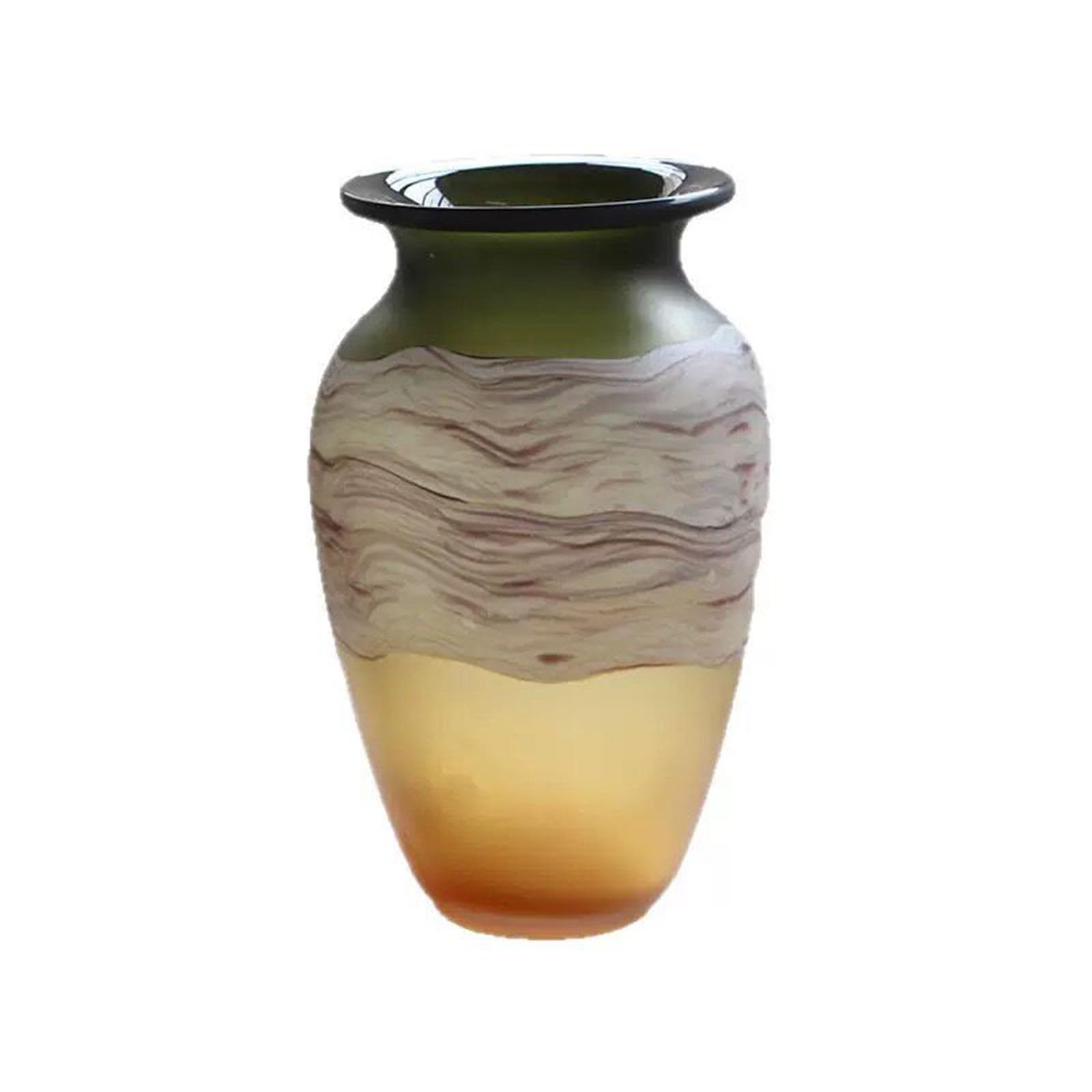 Nzzkoides Gradient Color B Matte Glass Vase, Creative Gradient Color Vase, For Countertop Centerpiece, Living Room, Bedroom, Home Decoration, Round Shape(Size:23 * 23 * 37Cm,Color:gradient Color B)