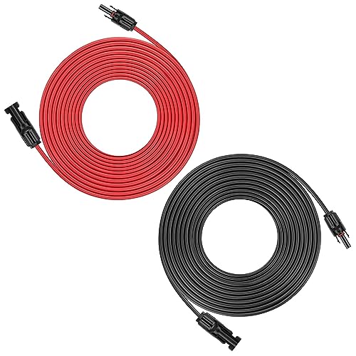 Câble d'extension solaire 30m rouge et noir avec connecteurs mâle femelle