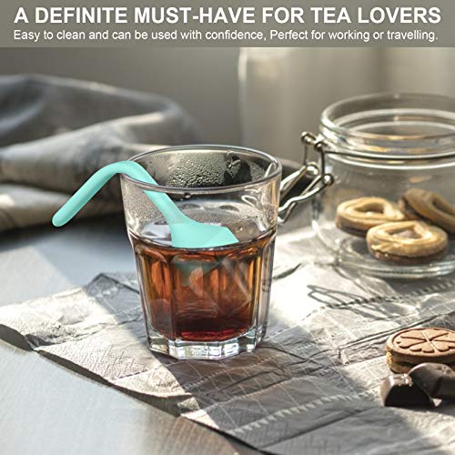 Infusor de té de malla extrafina y acero inoxidable con mango de silicona 8