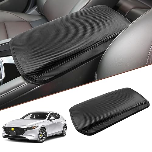 SKTU for 2019-2024 2025 2026 Mazda 3 Mazda3 Center Console Cover 2023 2024 2025 2026 Mazda3 Armrest Pad 2024 2025 2026 Mazda3 Seat Box Cover Automotive Car Center Console Soft Cushion (Carbon Fiber) by SKTU - Used condition - US$15.61