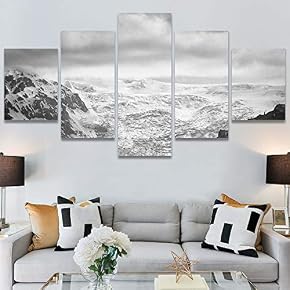 SIGNWIN 5 Panel Canvas Wall Art Dramatic Forest...