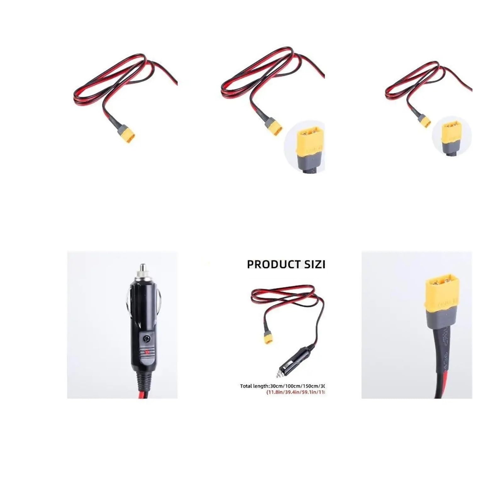Męski kabel adaptera do gniazda zasilania samochodu, 12 V, 24 V, 14 AWG, wytrzymałe, męskie złącze wtykowe do stacji ładującej panel słoneczny z bezpiecznikiem 20 A (dla 3 m)