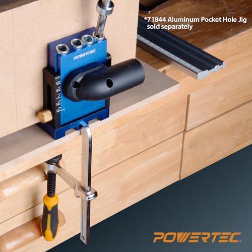 Image of POWERTEC Quick Screw Guide Rail Clamps for BOW XTENDER Fences, MFT Table, Track Saw Guide Rail System, 7 inch Capacity x 2-3 /8 inch Throat Depth, 400lbs Clamping Force (71409) (Pack of 20)