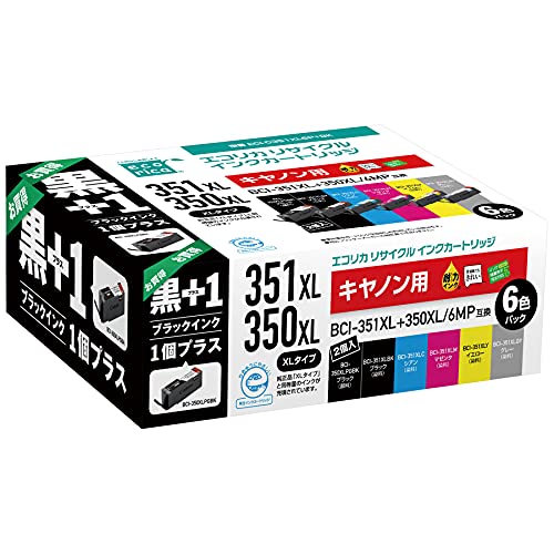 Amazon | エコリカ キヤノン BCI-351XL+350XL/6MP+ブラック対応 