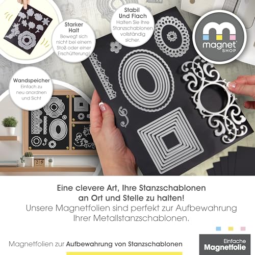 The Magnet Shop Einfache, flexibel Magnetfolien – Starke Autobahnqualität (Schwarz, A4-Blätter)