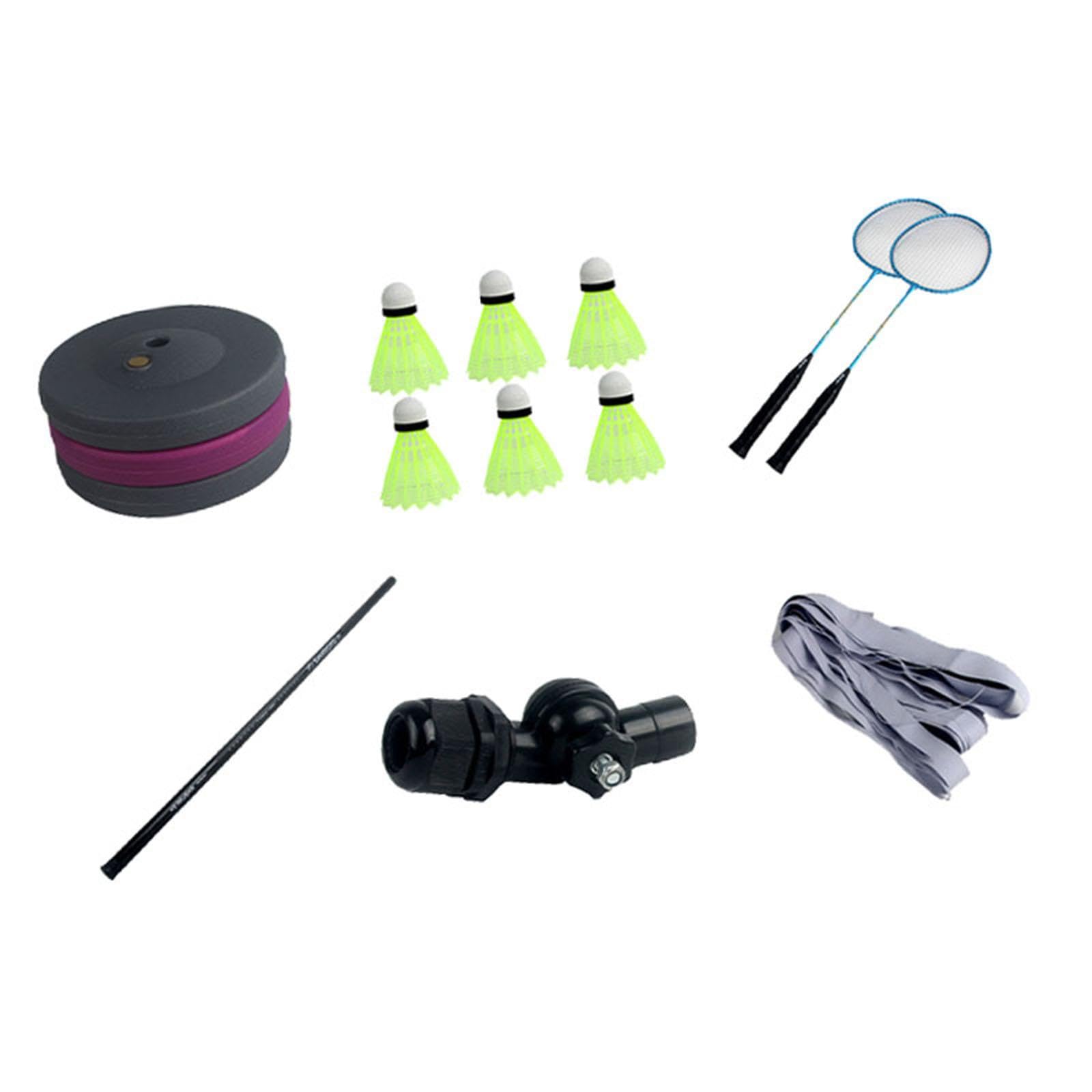 Menolana Badminton Training Kit Badminton Self Training Tool Adjustable Height Sole Practice Trainer Aid for Indoor Exerciser Backyard, 3.6m 2 Rackets