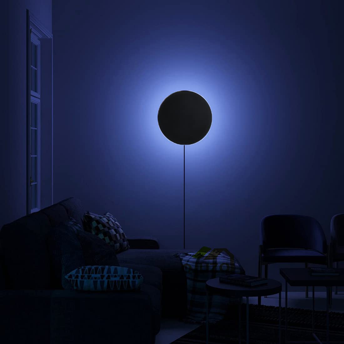 RGB LED Wandleuchte Dimmbar mit Fernbedienung und Steckdose Moderne Wandlampe Farbwechsel Farbige LED Wandleuchten für Flur Kinderzimmer Treppenhaus Wohnzimmer Schlafzimmer