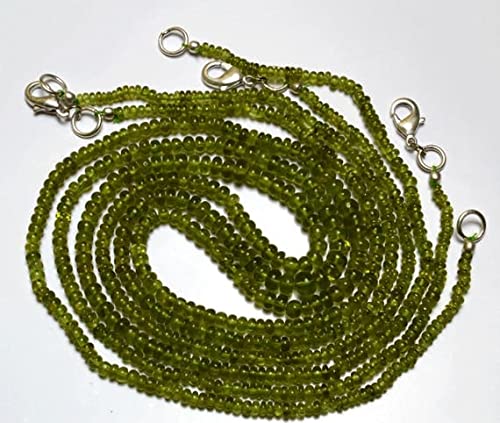 Vésuvianite verte en rondelles lisses de 2 à 5 mm, gemmes naturelles qualitatifs