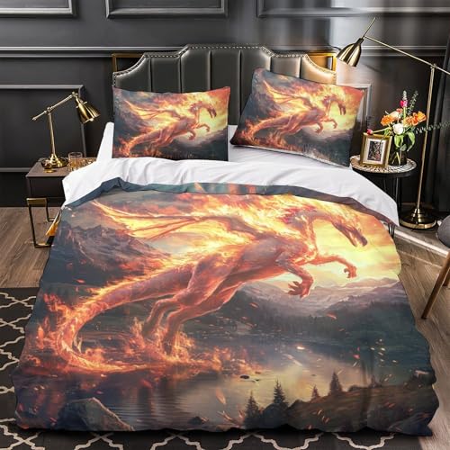 Parure de lit Ptérosaure 3D king size en microfibre super douce premium - 4