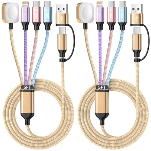 Camping Essentials 4in2 Multi Charging Cable for Apple Watch Charger 5FT2PK