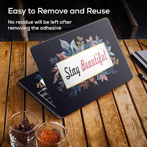 Image of Galaxsia Floral D10 Full Body Vinyl Laptop Skin /Sticker /Cover Upto 15.6 Inches Laptops Laminated-Removable-HD Quality Compatible for Hp-Dell-Sony-Lenovo-Asus etc.(15x10 Inches)