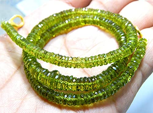 Peridot perles facette haut de gamme 8.2mm perle pneu pour collier luxe