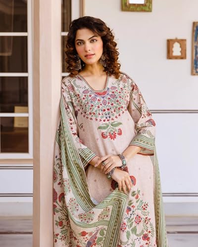 Image of KLOSIA Women's Printed Straight Kurta and Pant with Dupatta Set