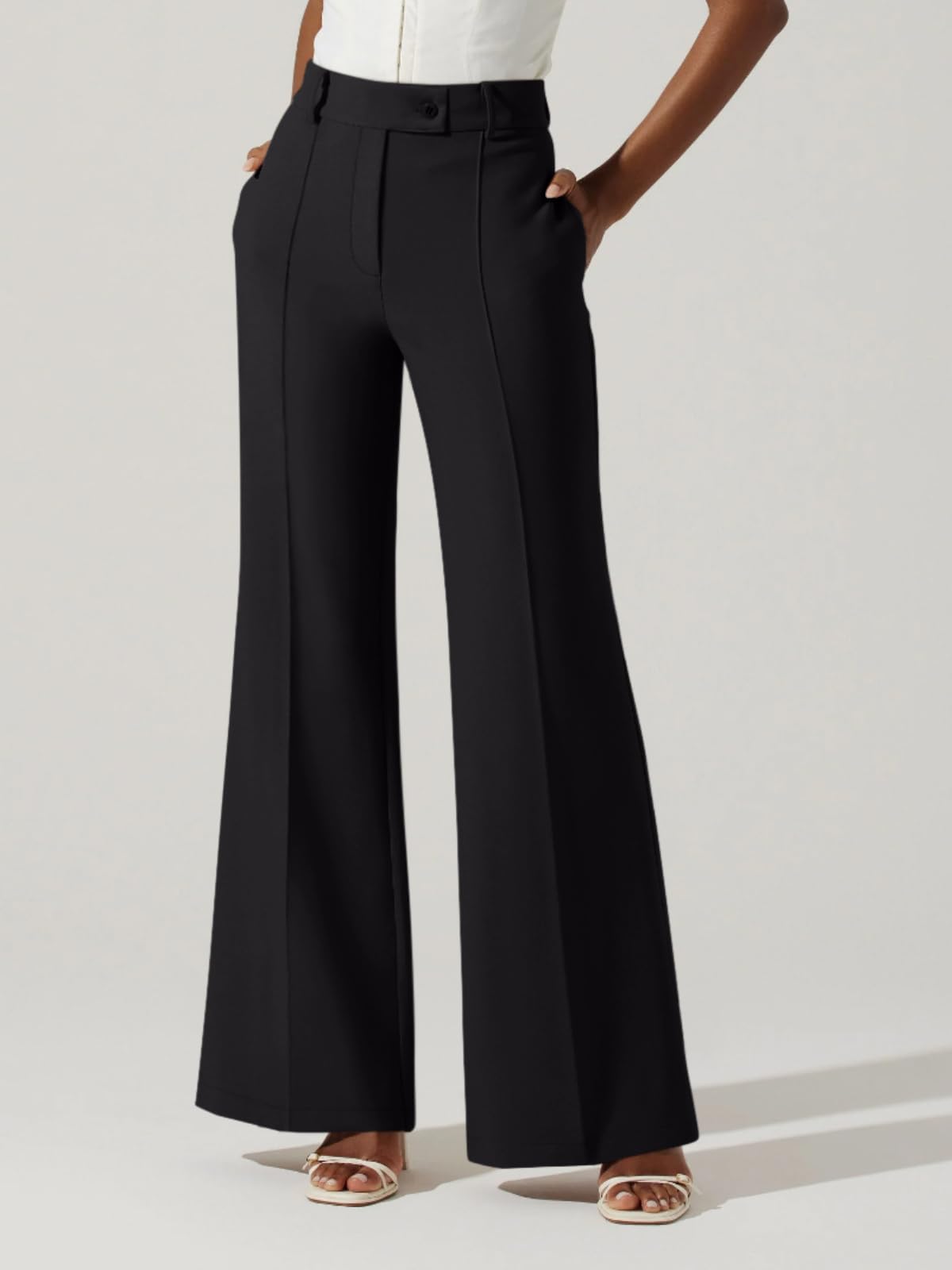 NIMIN Womens Dress Pants High Waisted Business Casual Flare Pants Work Trousers 2025 Fashion Outfits with Pockets