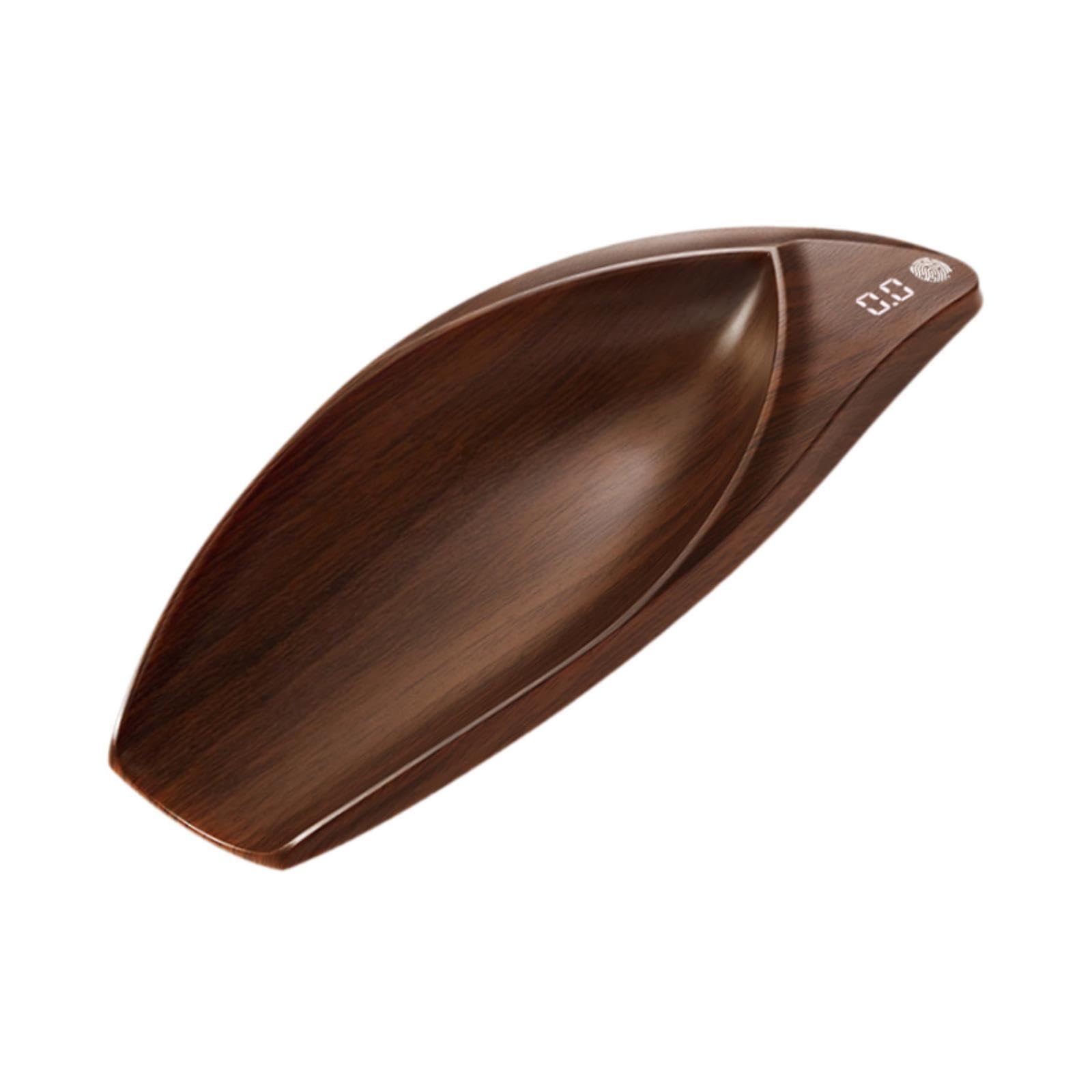 perfk Digitalwaage Miniwaage 200G/0,1G Geschenk Multiuse Küchenwaage Elektronische Kaffeewaage Holz Elektronische Teewaage Büro Zuhause, Braun