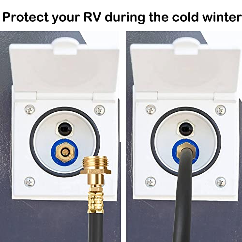 Image of SIGURANTA RV Winterizing Kit with Sprinkler Blowout Adapter, Shut Off Valve,Winterizing RV, Camper, Boat, Motorhome,Garden hose blowing adapter