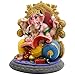 Indian God Ganesha Idol Statue - 5.4”H Ganesh Statue Sitting on Throne Murti India Ganapati Pooja Item Home Office Temple Mandir Shrine Altar Diwali Puja Decor Ideal Gifts for Indian Friend Relative