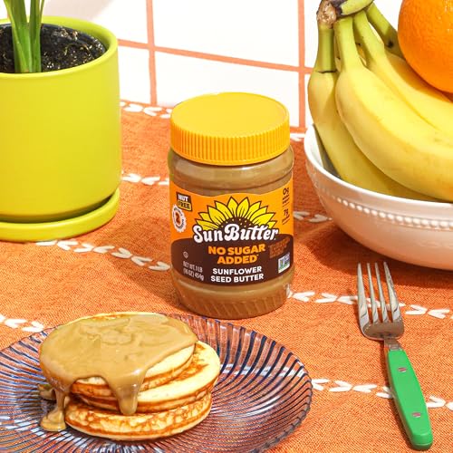 Image of SunButter No Sugar Added Sunflower Seed Butter, 16 oz Nut-Free Spread with 7g Plant-Based Protein, Roasted Rich & Savory Flavor, Smooth Texture | Vegan, Kosher & Non-GMO