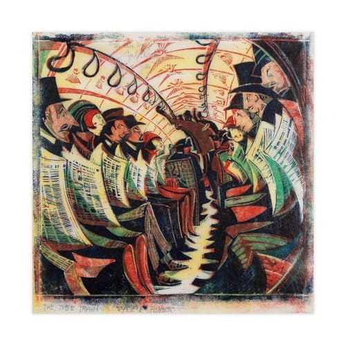 Cyril Power The Tube Train - Impression sur toile vorticiste vintage pour décoration murale