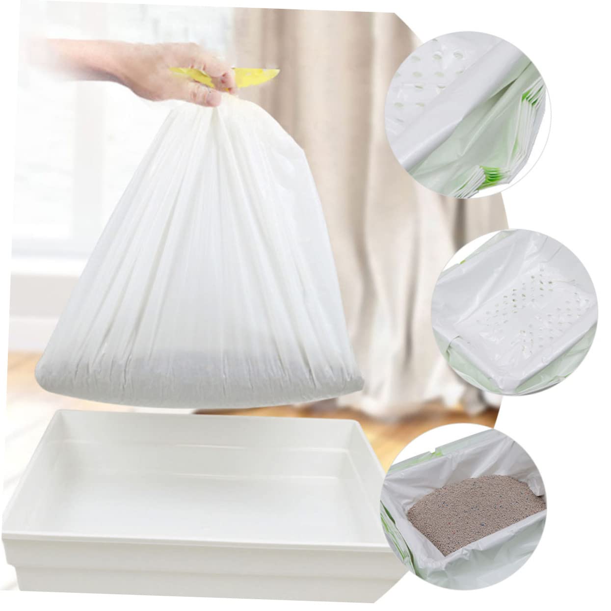 GRIRIW Indoor Cat Litter Bags Leakproof Tidy Cat Litter Tidy Bag Reusable Plastic