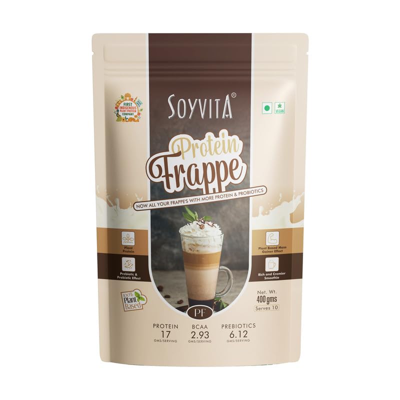 SOYVITA – PROTEIN FRAPPE WITH PREBIOTICS AND PROBIOTICS | NON DAIRY | Serves – 10 (400 Gms)