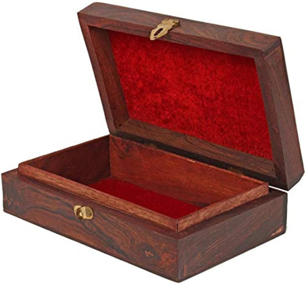 Handmade Wooden Jewelry Box with Carving Brass - Elegant Gifts for Women, Unique Gifts for Grandma - Exquisite Craftsmanship for Timeless Treasure Storage