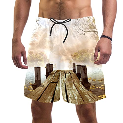 Maillots de bain pour hommes à séchage rapide anti-irritation motif lac HadHfun