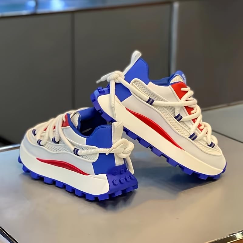 Men's Low-Top Color Sneakers - Breathable Fabric Durable Non-Slip Sole, Lace-Up, Round Toe for Casual Walking, Travel & Jogging - Versatile All-Season Footwear3