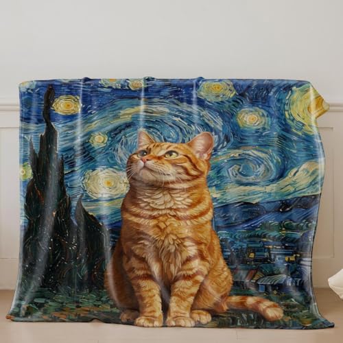 Couverture polaire style post-impressionniste cadeau animaux - 4