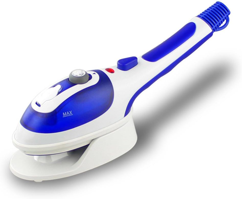 Plancha Ropa Vapor Vertical Portátil, Plancha Ropa De Mano Planchado Vertical Y Horizontal, 800W, Calienta En 25 Segundos, Desinfecta, Cepillo, Plegable para Viaje Portátil,Blue