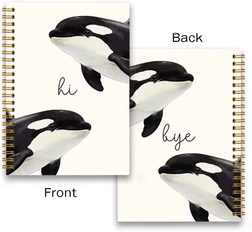 Orca Notebook Journal,Cute Animal Notebook Journal for School Women Teen Girls Kids,Gifts for Orca Lovers,Hardcover Spiral Notebooks for Work Notes Journaling,5.5x8.3 Inch image 5