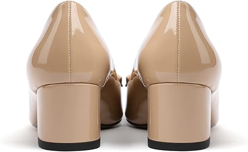 Miniatura 6 de Eldof Tacones de bloque para mujer, puntera puntiaguda, tacón bajo y grueso, zapatos de vestir clásicos de tacón bajo para oficina, boda, trabajo