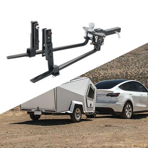 Image of Weight Distribution Hitch,11500 Lbs Capacity Sway Control Weight Distribution Hitch,Adjustable Trailer Hitch Kit with Wrench,Black Trailer Hitch Device for Motorhomes, Campers, Boats