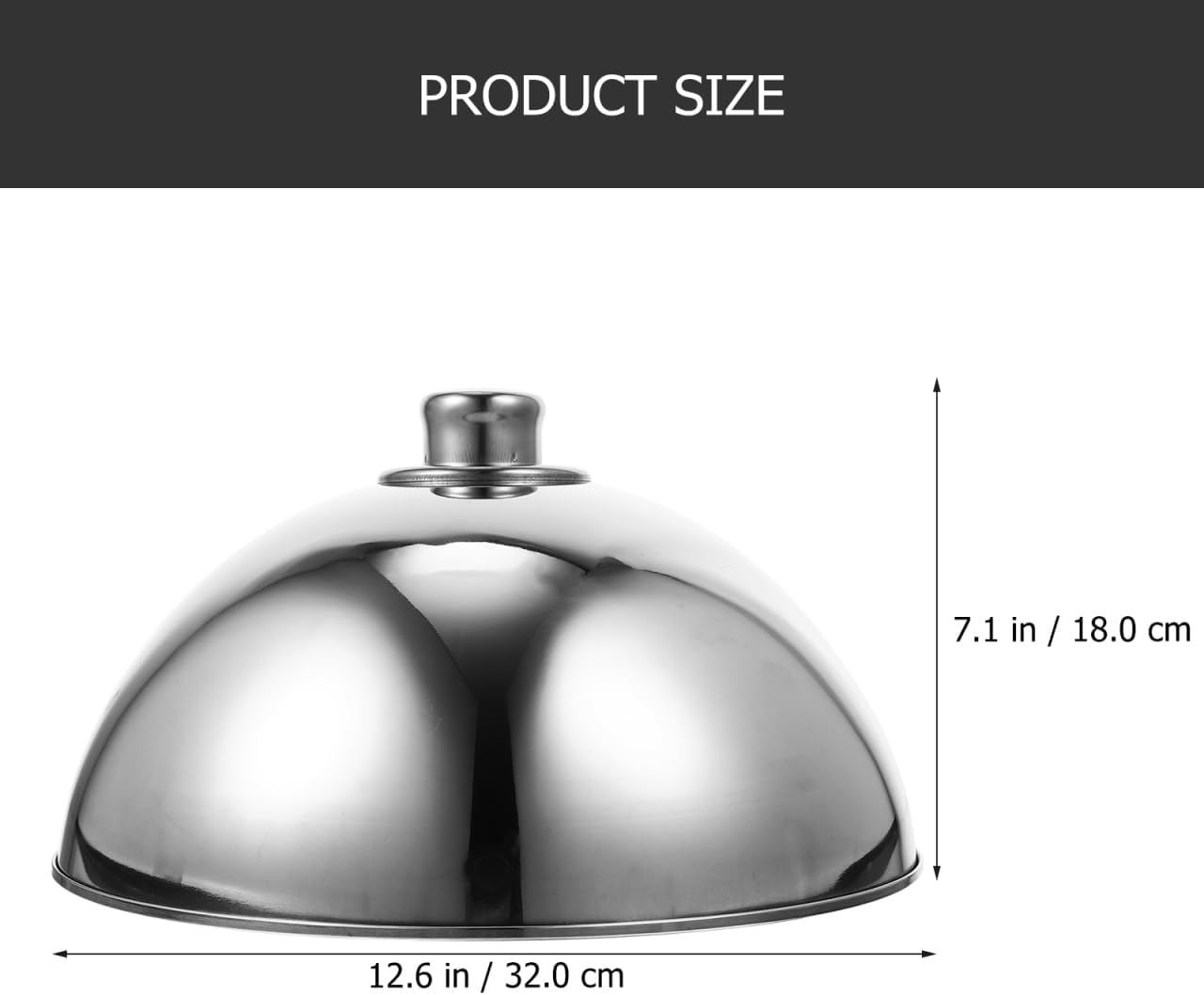 UPKOCH Stainless Steel Food Cover Dome 12.59 Inch Round Serving Dish Plate Lid for Home Restaurant Outdoor Use Food Protection Dust and Fly Anti-Dust Cover