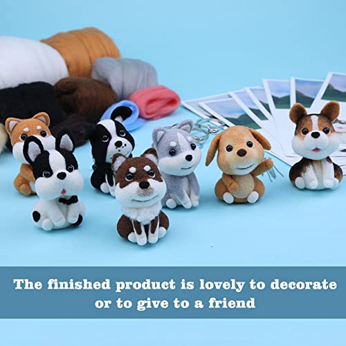 Needle Felting Kit, Dog Doll Making Needle Felting Starter Kit Animal Making Manual Sets And Instructions Felting Foam Mat, Wool Felting Supplies For Christmas, Craft, Home Birthday Gift, 7 Styles #TOP2