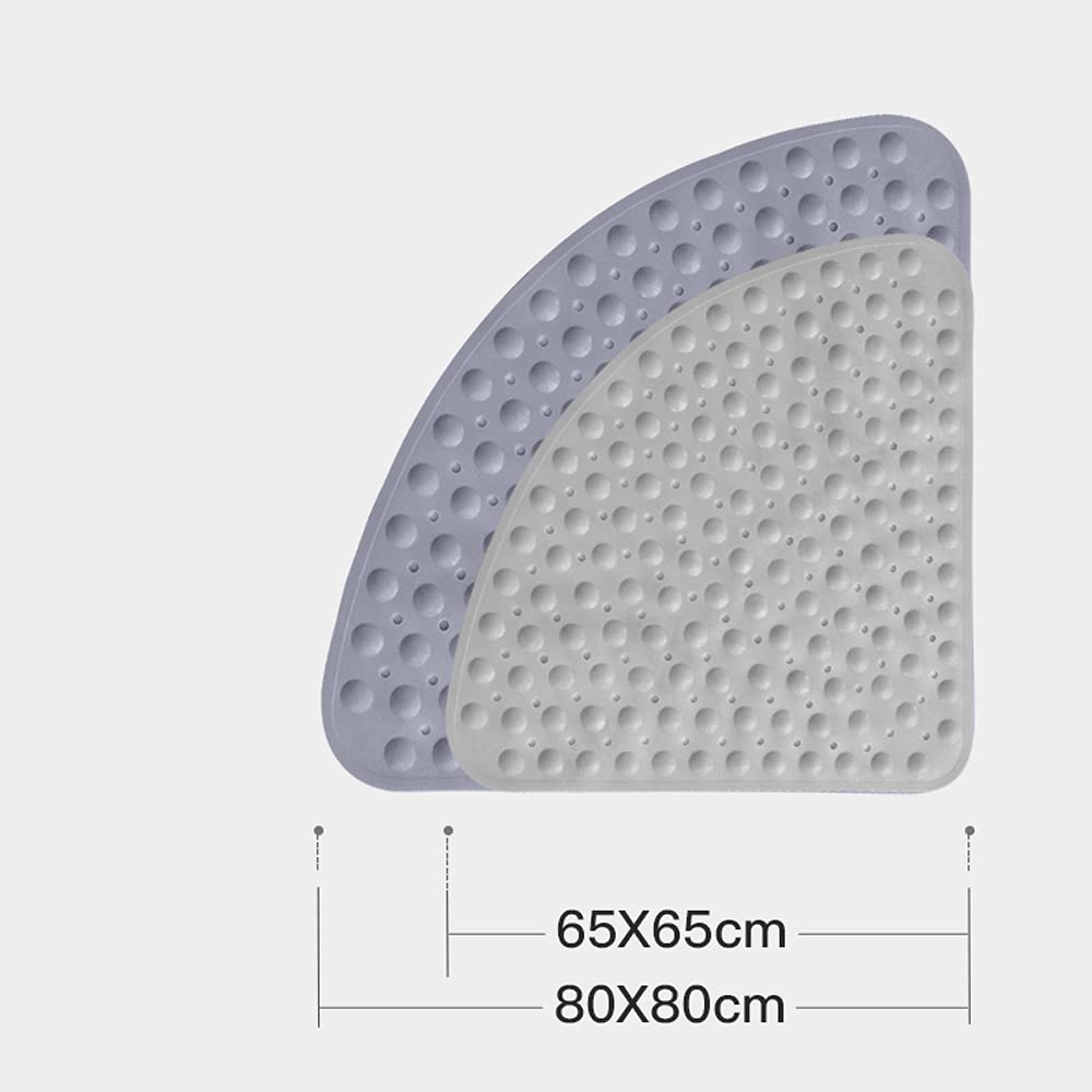 Mata do kąpieli z narożną matą prysznicową - 65 * 65 cm, 80 * 80 cm Antypoślizgowa kwadrantowa mata prysznicowa do łazienki, maty antypoślizgowe pod prysznic sektorowy z przyssawkami, otwory spustowe,