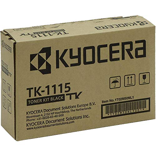 Kyocera TK-1115 Toner Black, 1,600 Pages, Original Premium Printer Cartridge 1T02M50NLV compatible with ECOSYS FS-1041, FS-1220MFP, FS-1320MFP